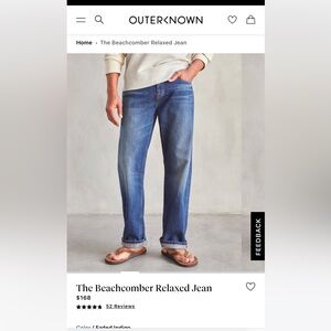 Outerknown The Beachcomber Relaxed Jean 32x32 NWT